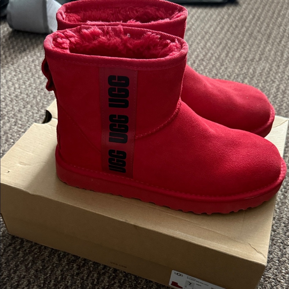 UGG Bold Red Boots with Logo